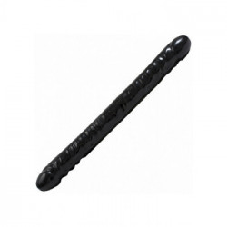 DocJohnson Veined Double Header Black - Doppio Dildo, Lungo 45 cm, Doppia Penetrazione