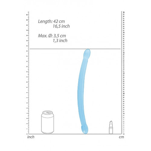 Shots Dildo Blue - Dildo Doppio, 42cm , Lungo