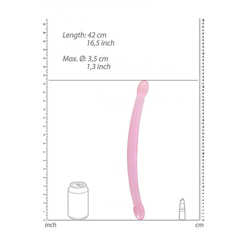 Shots Dildo Pink - Dildo Doppio, 42cm , Lungo