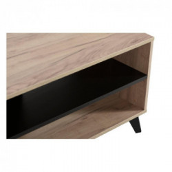 Kit Furniture Vienna, Tavolino Mobile TV, 1 Ripiano, 101x50x47 cm, Rovere e Nero