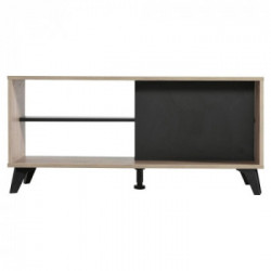 Kit Furniture Vienna, Tavolino Mobile TV, 1 Ripiano, 101x50x47 cm, Rovere e Nero