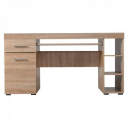 Kit Furniture Jerez Scrivania, 1 Cassetto, 4 Vani, 1 Anta Battente, 145x65,5x75,5 cm, Colore Sonoma
