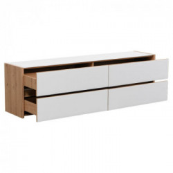 Kit Furniture Goteborg Cassettiera, 4 Cassetti, 188x40x55,5 cm, Rovere Anticato e Bianco