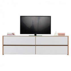 Kit Furniture Goteborg Cassettiera, 4 Cassetti, 188x40x55,5 cm, Rovere Anticato e Bianco