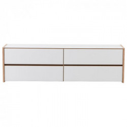 Kit Furniture Goteborg Cassettiera, 4 Cassetti, 188x40x55,5 cm, Rovere Anticato e Bianco