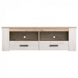 Kit Furniture Denmark Mobile per TV, 2 Cassetti, 2 Vani Giorno, 151,5x43,5x49,5 cm, Rovere Sbiancato e Rovere