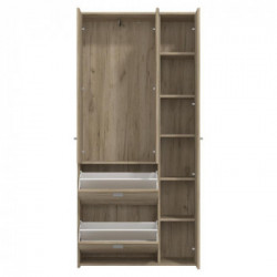 Kit Furniture Casper Armadio, 3 Ante Battenti, 2 Ante Ribalta, 5 Ripiani, 1 Appendiabiti, 1 Scarpiera, 88,5x33,5x185,5 cm,