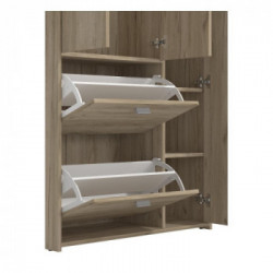 Kit Furniture Casper Armadio, 3 Ante Battenti, 2 Ante Ribalta, 5 Ripiani, 1 Appendiabiti, 1 Scarpiera, 88,5x33,5x185,5 cm,
