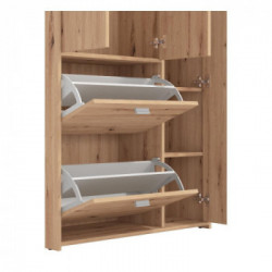 Kit Furniture Casper Armadio, 3 Ante Battenti, 2 Ante Ribalta, 5 Ripiani, 1 Appendiabiti, 2 Scarpiere, 88,5x33,5x185,5 cm,