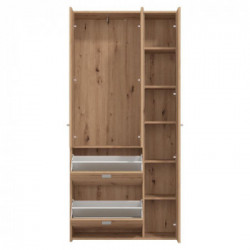 Kit Furniture Casper Armadio, 3 Ante Battenti, 2 Ante Ribalta, 5 Ripiani, 1 Appendiabiti, 2 Scarpiere, 88,5x33,5x185,5 cm,