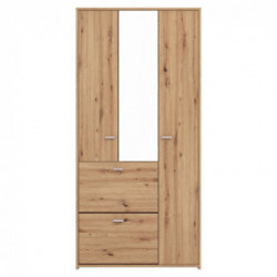 Kit Furniture Casper Armadio, 3 Ante Battenti, 2 Ante Ribalta, 5 Ripiani, 1 Appendiabiti, 2 Scarpiere, 88,5x33,5x185,5 cm,