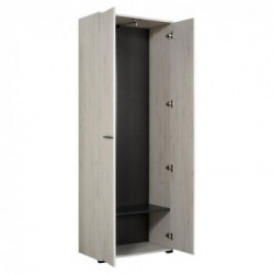 Kit Furniture Lulù Armadio 2 Ante Battenti, 1 Ripiani, 1 Appendiabiti, 67,5x40x195 cm, Bianco Opaco