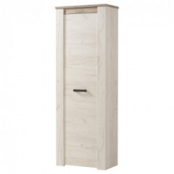 Kit Furniture Denmark Armadio 1 Anta Battente, 4 Ripiani, 1 Appendiabiti, 68,5x36,5x195 cm, Rovere Sbiancato e Rovere