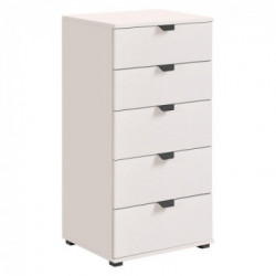 CassettKit Furniture Swiss Cassettiera, 5 Cassetti, 45x40x95 cm, Bianco Opaco