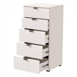 CassettKit Furniture Swiss Cassettiera, 5 Cassetti, 45x40x95 cm, Bianco Opaco