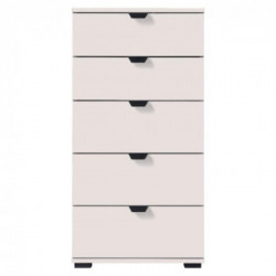 CassettKit Furniture Swiss Cassettiera, 5 Cassetti, 45x40x95 cm, Bianco Opaco