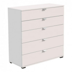 Kit Furniture Swiss Cassettiera, 5 Cassetti, 90x40x95 cm, Bianco Opaco