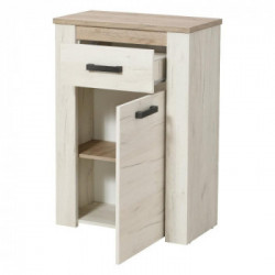 Kit Furniture Denmark Cassettiera, 1 Anta Battente, 1 Ripiano, Rovere Sbiancato e Rovere