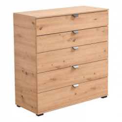 Kit Furniture Swiss Cassettiera, 5 Cassetti, 90x40x95 cm, Rovere Anticato