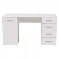 Kit Furniture Greece Scrivania, 4 Cassetti, 1 Anta Battente, 135x50x75,5cm, Bianco Opaco