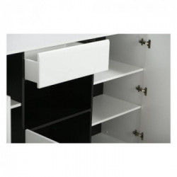 Kit Furniture Juliette Mobile TV, 3 Ante Battenti, 1 Cassetto, 1 Vano Giorno, 4 Ripiani, 173x41,5x96,5 cm, Bianco Opaco e Lucido