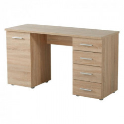 Kit Furniture Greece Scrivania, 1 Anta Battente, 4 Cassetti, 1 Ripiano, 135x50x75,5 cm, Colore Sonoma