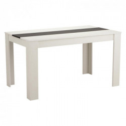 KitFurniture Lisbona Bianco Opaco Tavolo 6 Posti, Truciolato Rivestito con Carta Melaminica, 135x80,5x74,5 cm