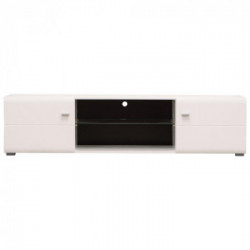 Kit Furniture Rachele Mobile TV, 2 Ante Battenti, 1 Vano Giorno, 1 Ripiano, 170x41,5x41,5 cm, Bianco Opaco e Lucido