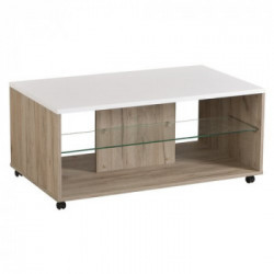 Tavolino Kit Furniture Italy Rovere e Bianco lucido 7720023