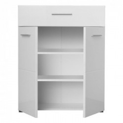Kit Furniture Bellagio Mobile Zona Giorno, 2 Ante Battenti, 1 Cassetto, 2 Ripiani, 79x35x97,5 cm, Bianco Opaco