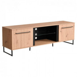 Kit Furniture Spain Mobile TV, 2 Ante Battenti, 1 Vano Giorno, 1 Ripiano, 170x41,5x41,5 cm, Rovere Anticato e Nero