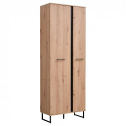 Kit Furniture Spain Armadi, 2 Ante Battenti, 3 Ripiani, 1 Appendiabiti, 70,5x35x194,5 cm, Rovere Anticato e Nero