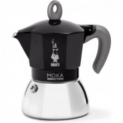 Bialetti New Moka Induction - Caffettiera 4 Tazze, Alluminio, Nera