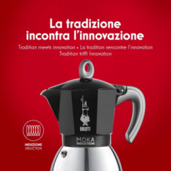 Bialetti New Moka Induction - Caffettiera 4 Tazze, Alluminio, Nera