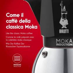 Bialetti New Moka Induction - Caffettiera 4 Tazze, Alluminio, Nera
