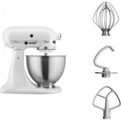 KitchenAid 5K45SSEFW Classic - Robot da Cucina, 275 W, 58-220 rpm, 4,3 Lt., Matte White