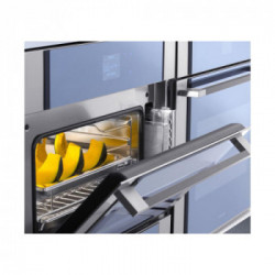 Foster 7135 081 - Forno da Incasso Combinato a Vapore, Vetro Nero Smussato, Inox Spazzolato, 60x46 cm, A++