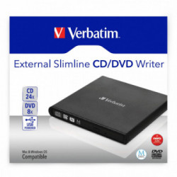 Verbatim Slimline CD/DVD lettore di disco ottico Nero DVD-RW