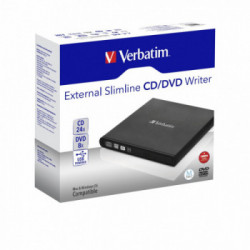 Verbatim Slimline CD/DVD lettore di disco ottico Nero DVD-RW