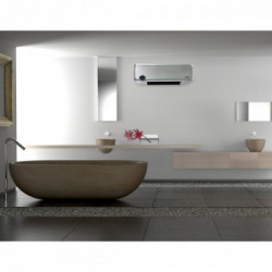 Argo Kompass - Termoventilatore da parete, Ceramico, 2000 W, Timer, Argento