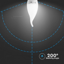 V-TAC PRO Lampadina LED Chip Samsung E14 5,5W Candela a Fiamma 6400K