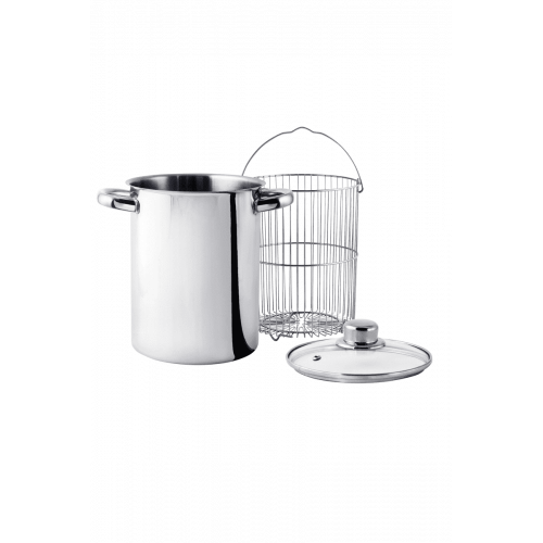 Asparagera cm 16 Acciaio inox con cestello e...