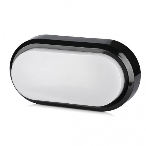 8W Rectangle Oval Dome Light Black Body 3000K IP66