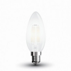 LED Bulb - 4W Filament E14 Frost Cover Candle 6400K