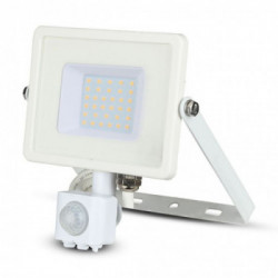 30W LED Sensor Floodlight Samsung Chip Cut-OFF Function White Body 3000K