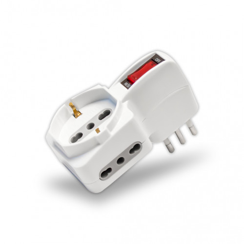 Adattatore Spina 10A 2 prese 2P+T 10/16A...