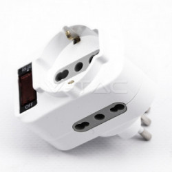 V-TAC 8744 adattatore per presa di corrente Tipo L (IT) Tipo L (IT) + Tipo F Bianco