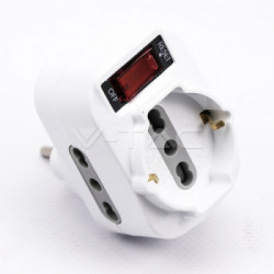 V-TAC 8744 adattatore per presa di corrente Tipo L (IT) Tipo L (IT) + Tipo F Bianco