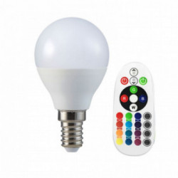 V-TAC Lampadina LED E14 3,5W P45 con Telecomando RGB + 6400K