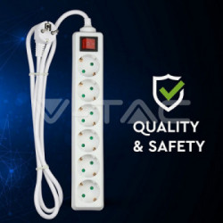 V-TAC VT-1115 prolunghe e multiple 1,5 m 5 presa(e) AC Interno Bianco